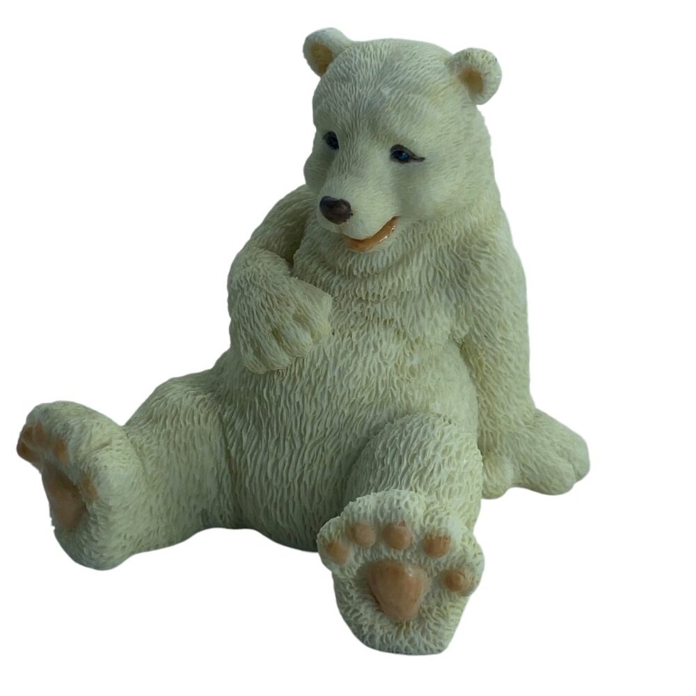Vintage Summit Collection Polar Bear Cub Playful Figurine Decor Arctic Animal 3"